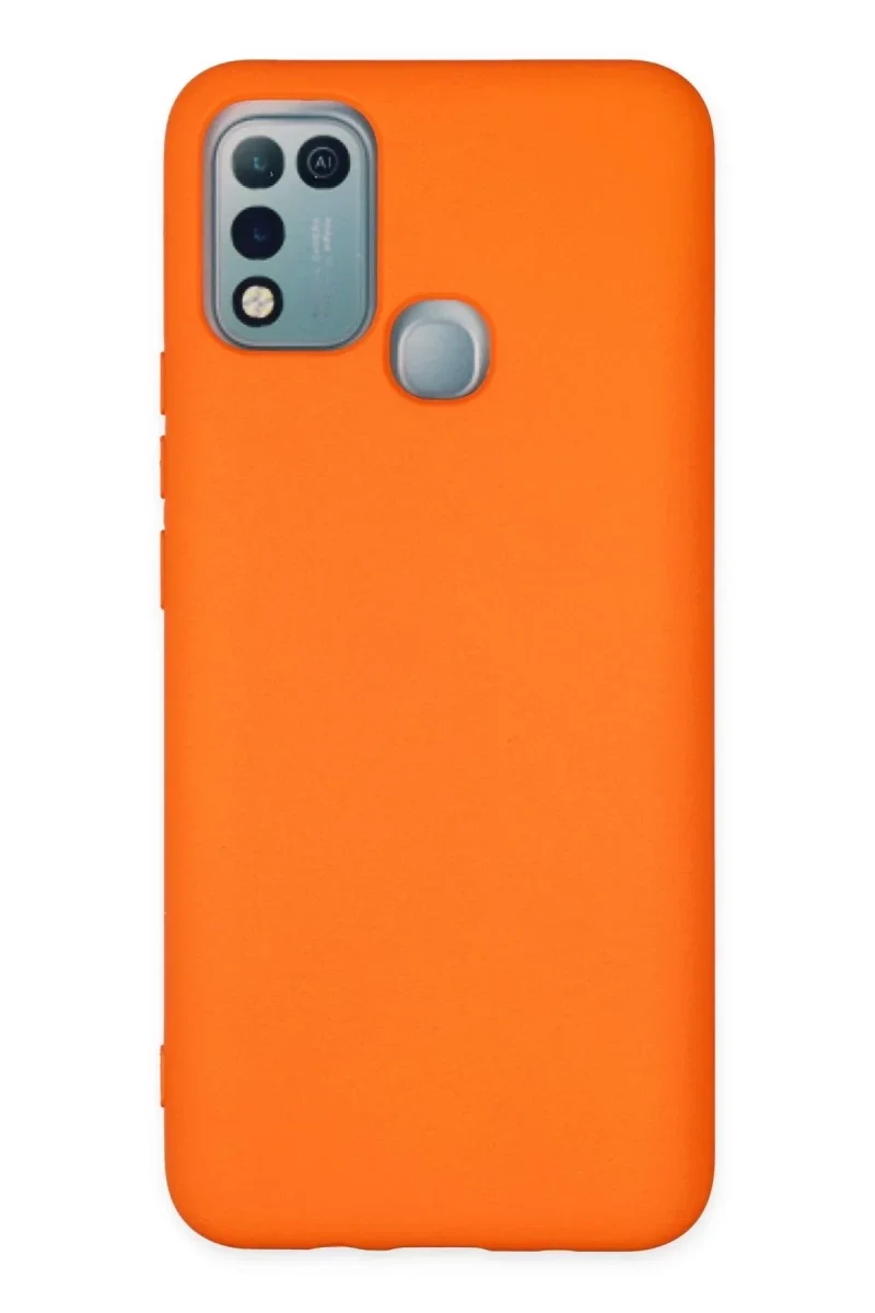 İnfinix Hot 10 Play Kılıf Nano içi Kadife Silikon - Turuncu