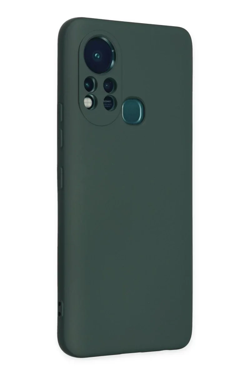 İnfinix Hot 11s Kılıf Nano içi Kadife Silikon - Koyu Yeşil