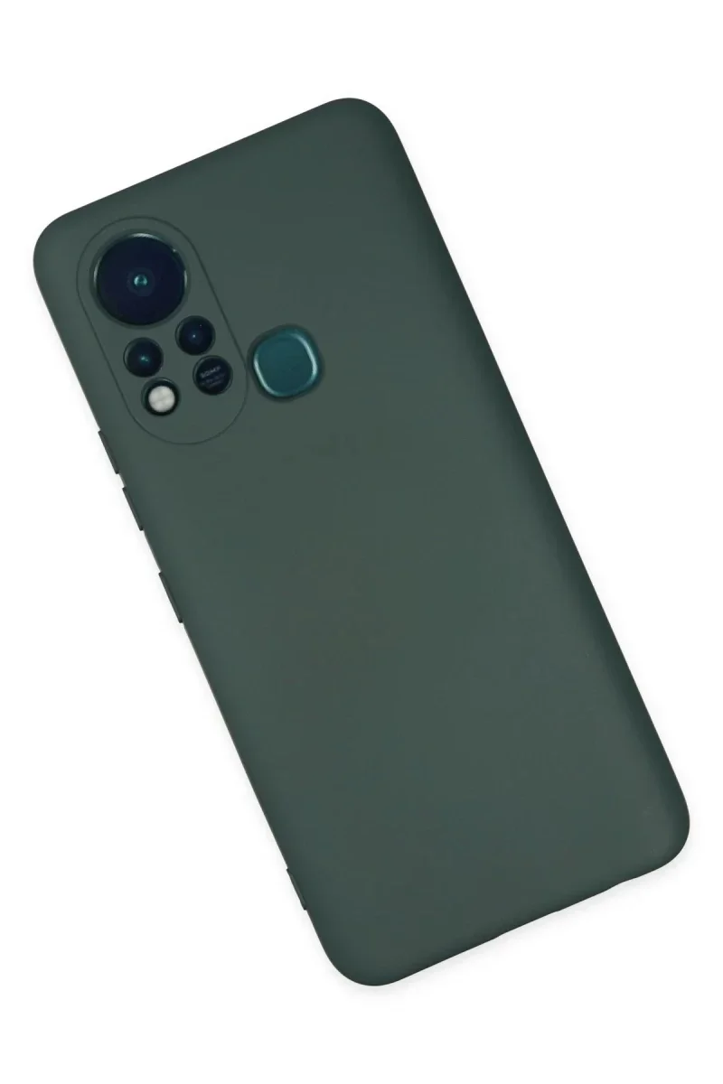 İnfinix Hot 11s Kılıf Nano içi Kadife Silikon - Koyu Yeşil