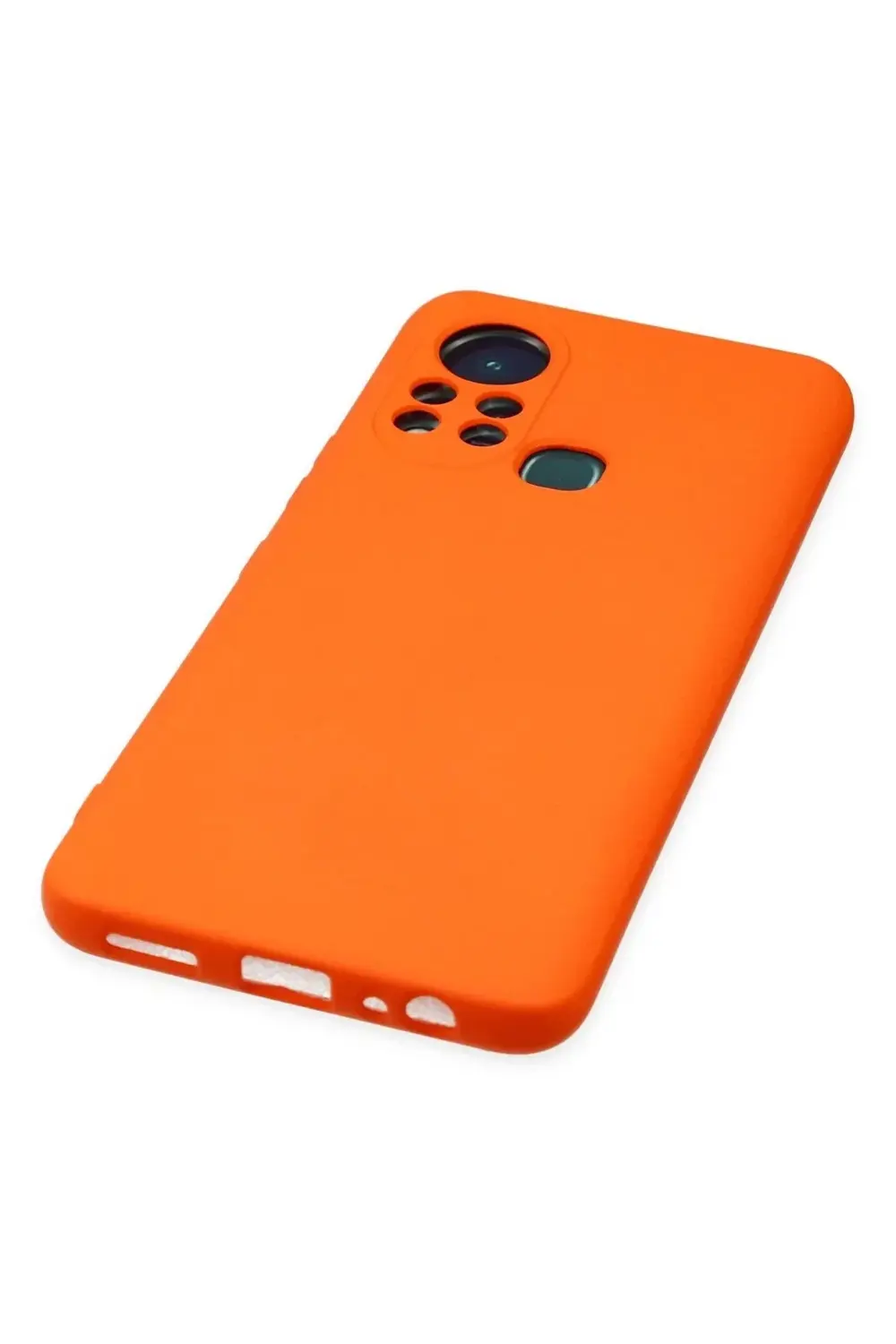 İnfinix Hot 11s Kılıf Nano içi Kadife Silikon - Turuncu-(5796)