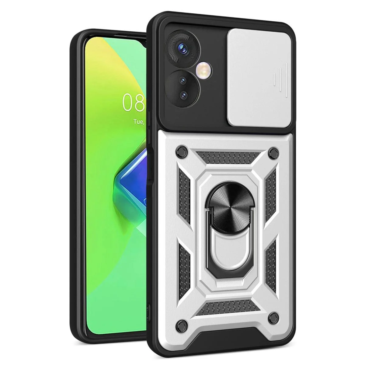 Infinix Hot 30 4g ile Uyumlu Kılıf Pars Lens Yüzüklü Silikon - Gümüş Fiyatı, Yorumları ve Özellikleri