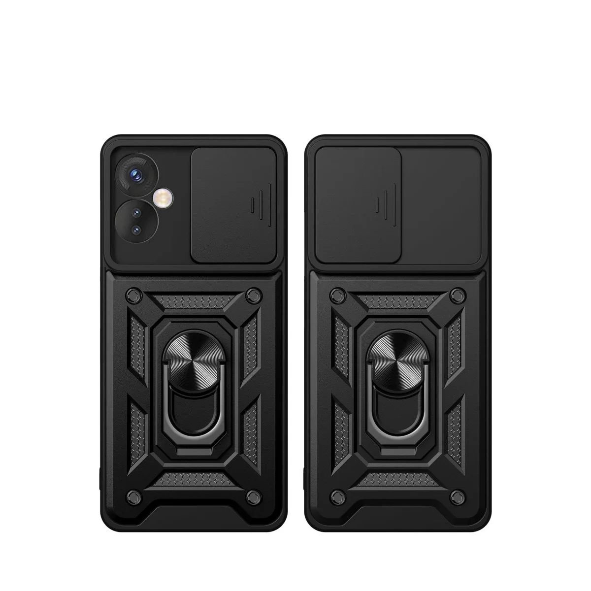 İnfinix Hot 30 5g Kılıf Pars Lens Yüzüklü Silikon - Gümüş