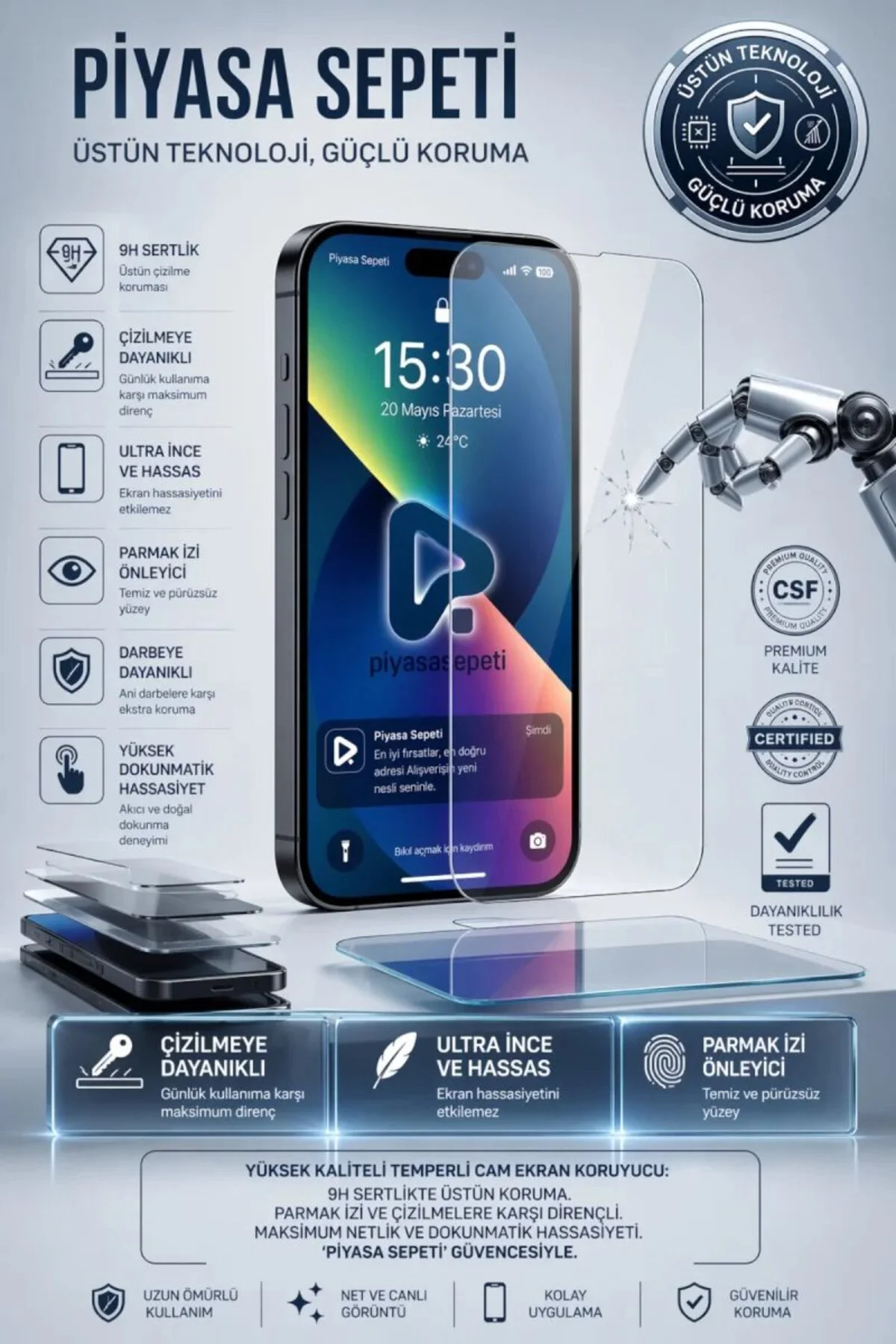 İnfinix Hot 50i Standart Kırılmaz Cam İnfinix Hot 50i Standart Kırılmaz Cam