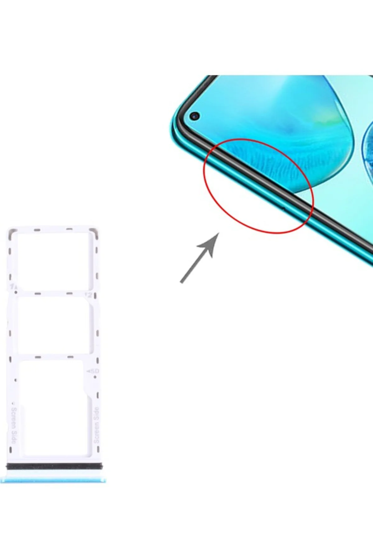 Infinix Note 8i X683 Için Tepsi + Mikro Sd Kart Tepsisi Mavi