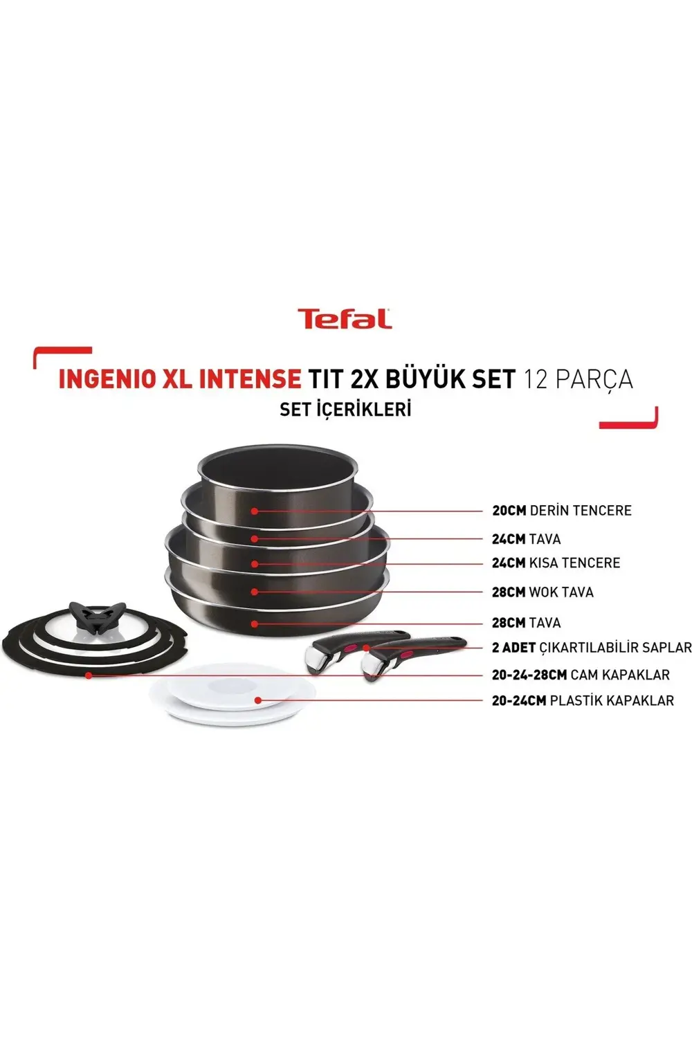 Ingenio XL Intense Titanyum 2x Büyük Set 17 Parça