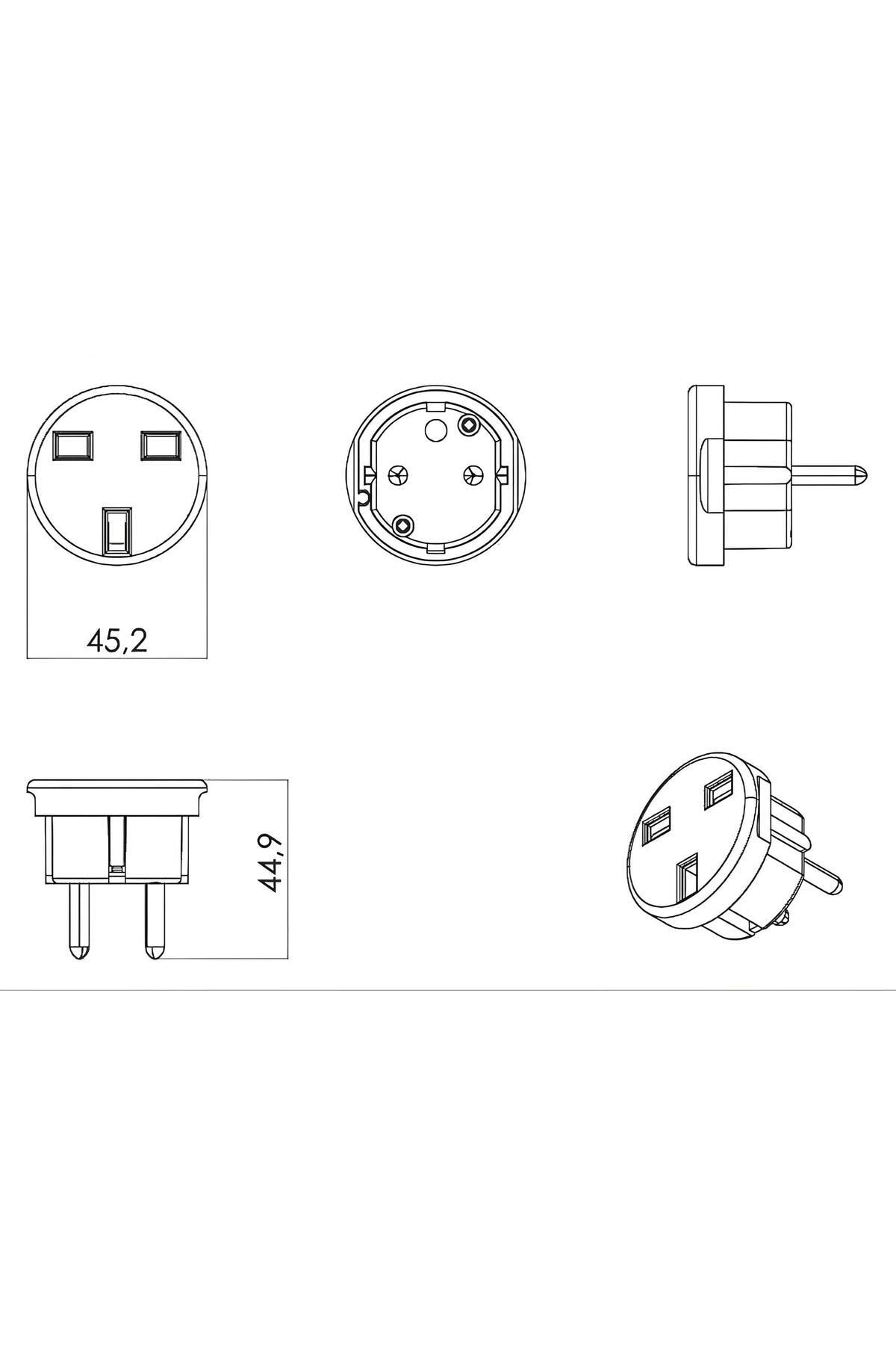 İngiliz Fiş Çevirici Adaptör Dönüştürücü İngiliz Türk Çevirici Se