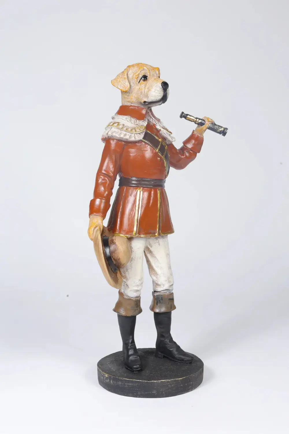 İngiliz Kaptan Köpek Figürü Polyester Dekoratif Heykel 30 cm Ev O