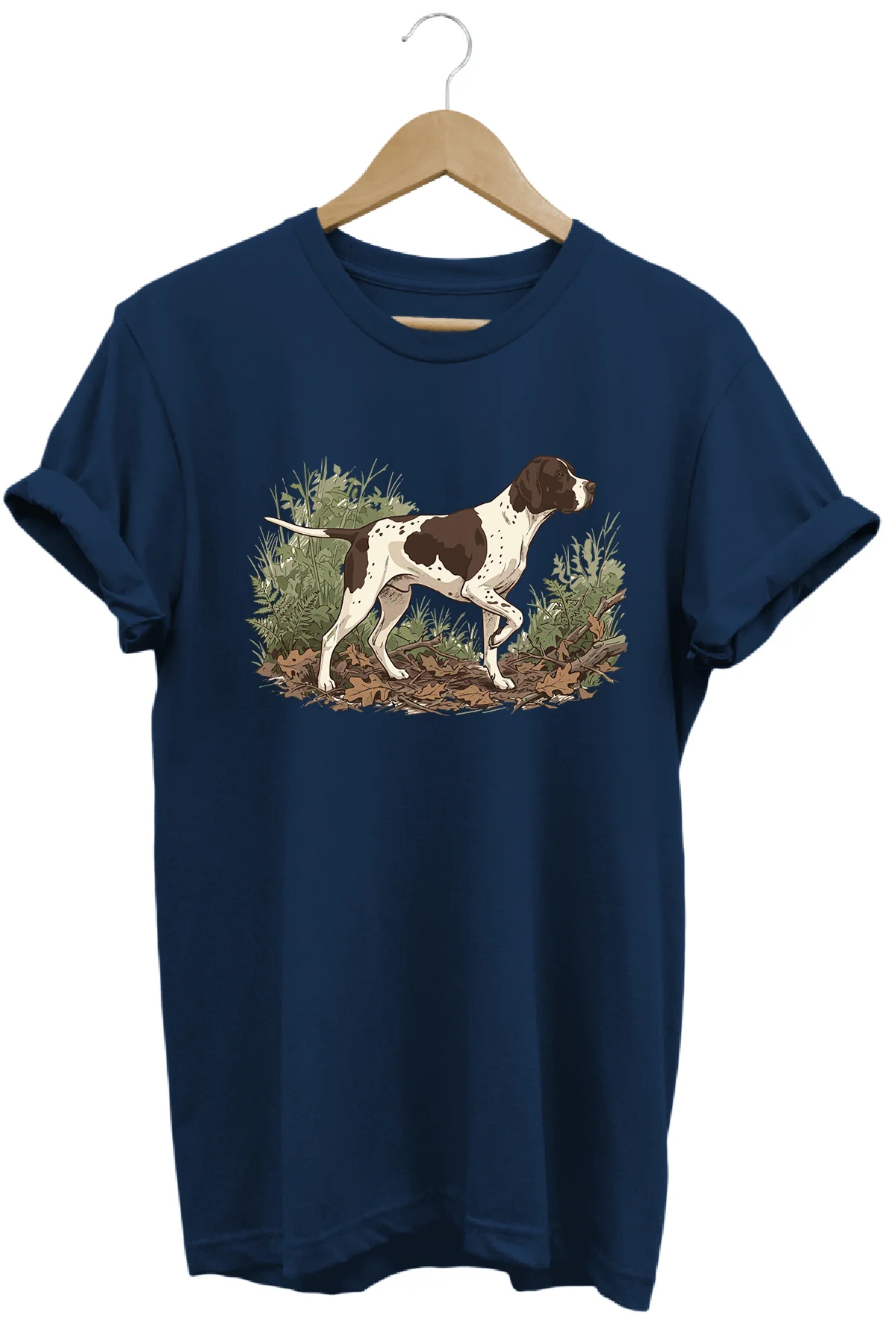 İngiliz Pointer Köpek Baskılı Bisiklet Yaka Pamuklu Outdoor ve Ka