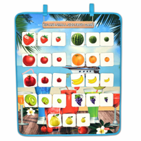 İngilizce Büyük - Küçük Meyve Oyunu Keçe Cırtlı Duvar Panosu , Eğ