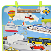 Ada Detox İngilizce Taşıtları Öğreniyorum Keçe Cırtlı Duvar Panosu , Eğitic