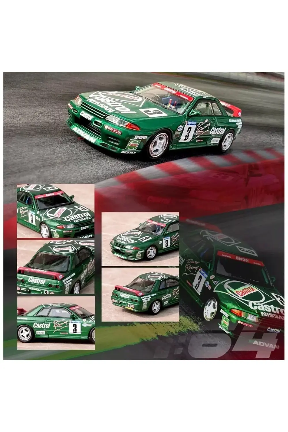 Inno64 1:64 Scale Nissan Skyline GT-R (R32) #3 Castroil Super Tai