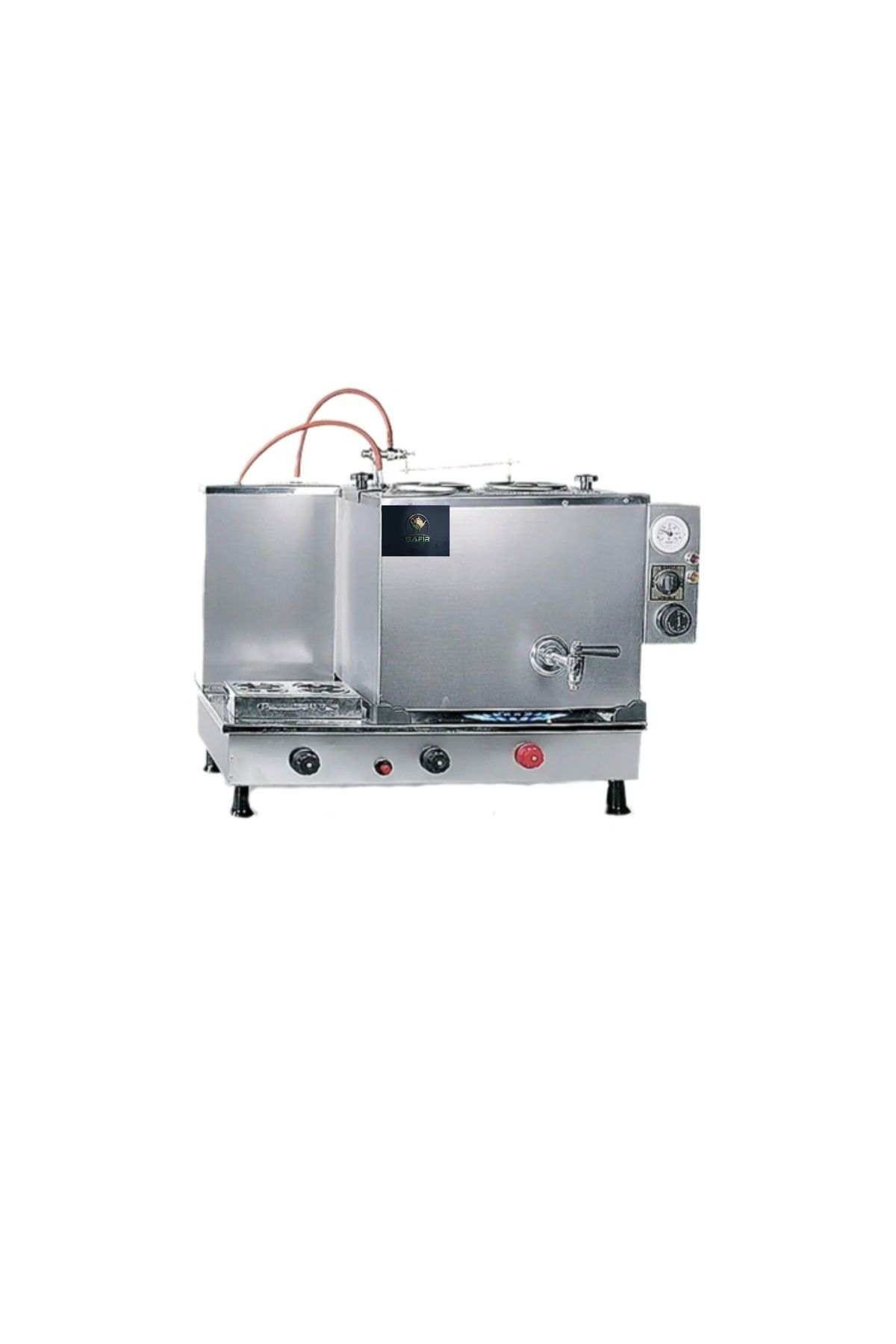 Safir Çay Kazanlari İnoks Çay Kazanı 2 Gözlü Doğalgazlı Ce Ve Gazmer Onaylı Gaz Emniy