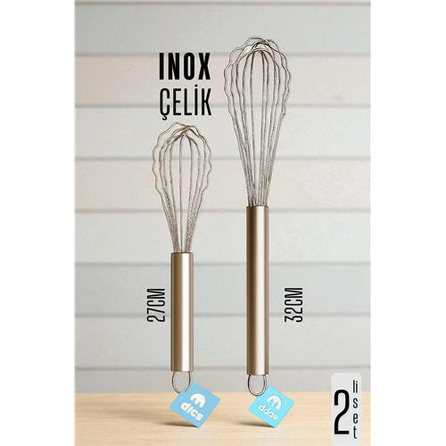Inox Çelik Çırpıcı + Uzun Kısa 2'li Çırpıcı Seti Inox Çelik Çırpıcı + Uzun Kısa 2'li Çırpıcı Seti
