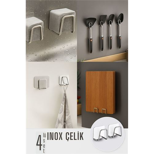 Inox Çelik Çok Amaçlı Askı - Banyo Askısı - Mutfak Askısı Profesy Inox Çelik Çok Amaçlı Askı - Banyo Askısı - Mutfak Askısı Profesy