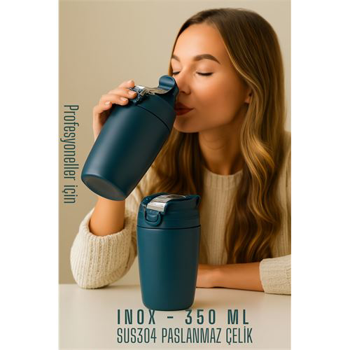 Inox Çelik Kahve Bardağı - 350 ml SUS304 Çelik Termos Profesyone Inox Çelik Kahve Bardağı - 350 ml SUS304 Çelik Termos Profesyone