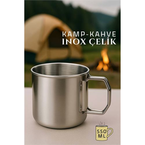 Inox Kamp Bardağı Profesyonel Inox Çelik 550 ml