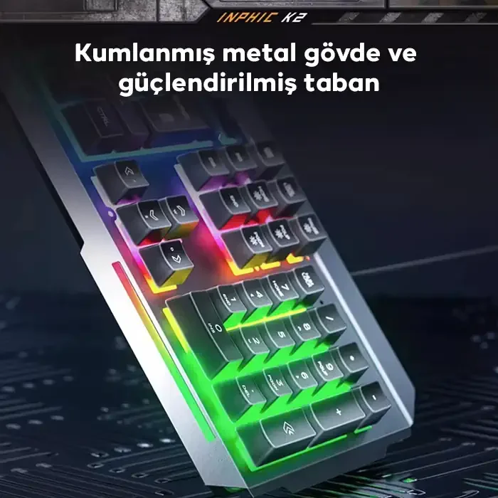 Inphic K2 USB Kablolu Oyun Klavyesi 104-Key Sessiz Oyun Klavyesi Bilgisayar Laptop için Cep telefonu yerleştirme alanı-1852