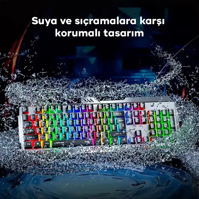 Inphic K2 USB Kablolu Oyun Klavyesi 104-Key Sessiz Oyun Klavyesi Bilgisayar Laptop için Cep telefonu yerleştirme alanı-1852