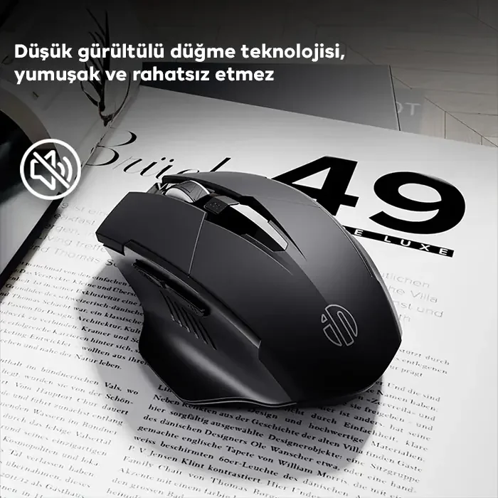 İNPHİC PM6 Kablosuz Fare Şarj Edilebilir Sessiz 2.4G 500 mAh Type-C USB Mouse