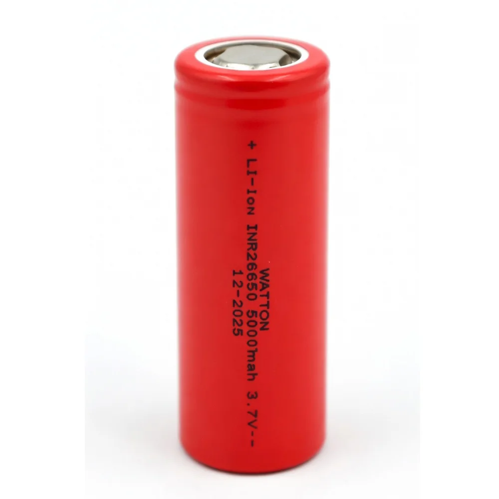 INR 26650 5000mAh 3.7V Li-ion Şarj Edilebilir Pil - Kırmızı
