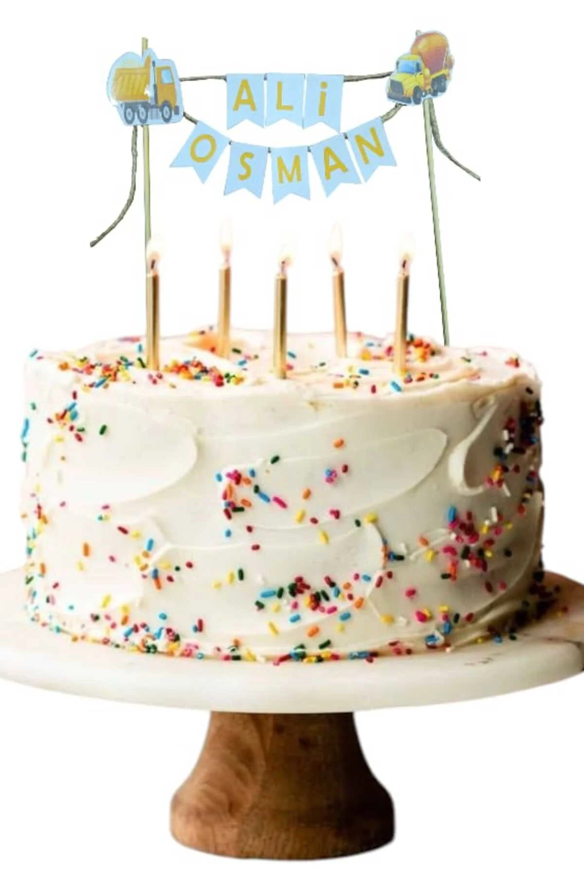 İNŞAAT KONSEPTLİ İKİ İSİMLİ DOĞUM GÜNÜ İSİMLİ PASTA SÜSÜ FLEMASI