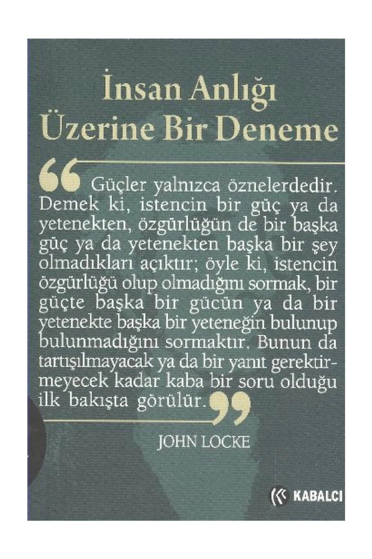 Insan Anlığı Üzerine Bir Deneme John Locke