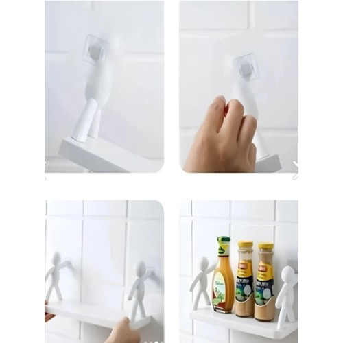 Just Cheap Store İnsan Figürlü Yapışkanlı Çok Amaçlı Duvar Rafı