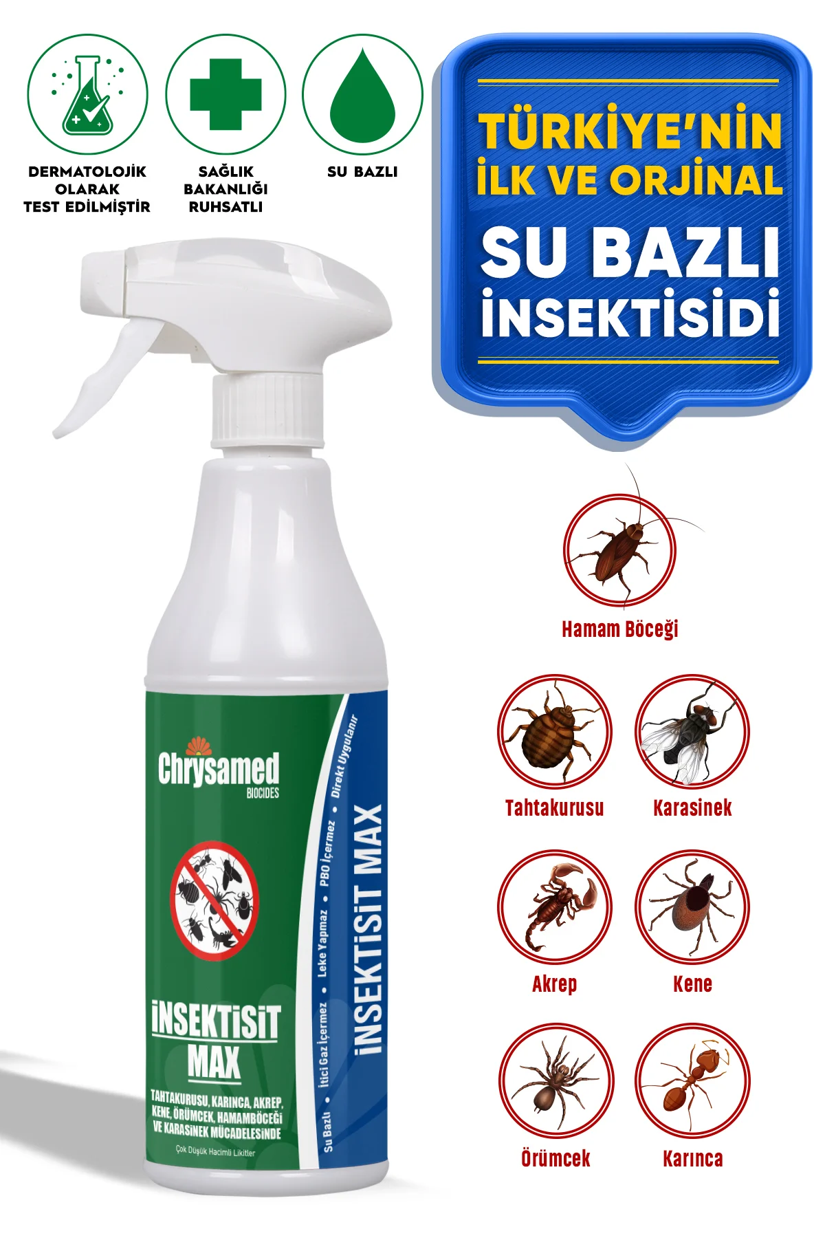 Insektisit Max 500 Ml Hamam Böceği, Karınca, Kene Vs.