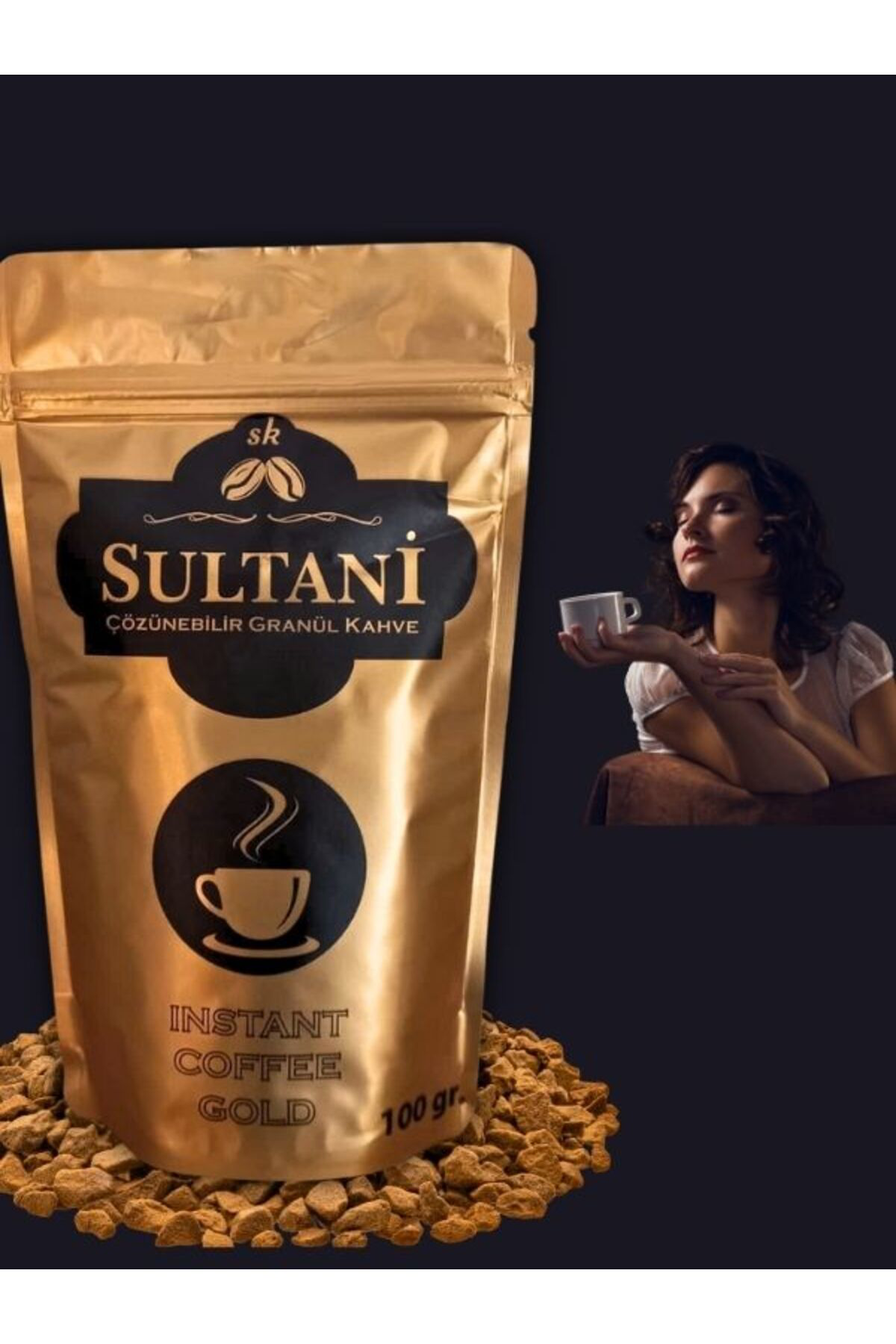 Sultani İnstant Coffee Gold Nescafe Granül Kahve Yumuşak İçim Yoğun Tat E