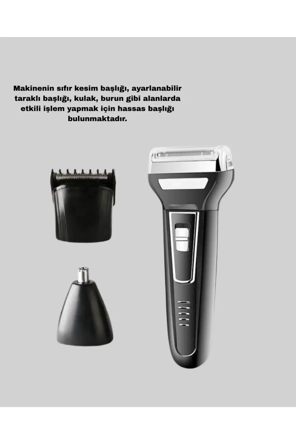 İnsua 3’lü Tıraş Makinesi – 3 Farklı Kesim Başlığı, Güçlü Motor,