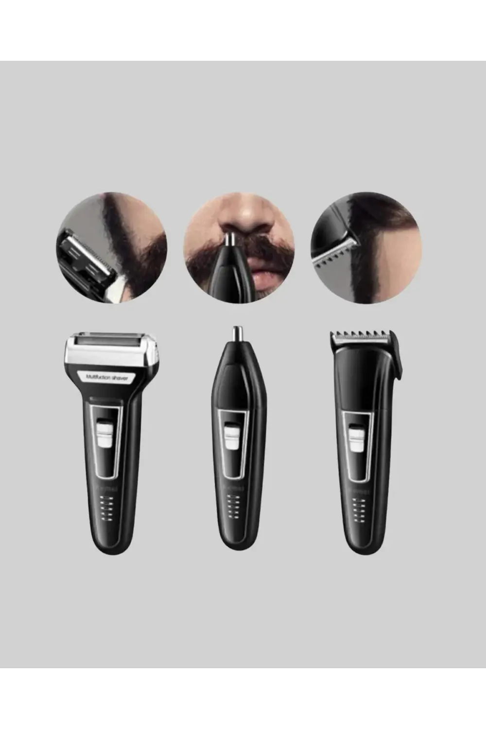 İnsua 3’lü Tıraş Makinesi – 3 Farklı Kesim Başlığı, Güçlü Motor,