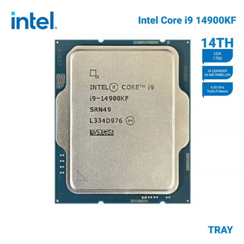 Intel Core i9 14900KF TRAY 3.2GHz 36MB Önbellek 24 Çekirdek 1700 