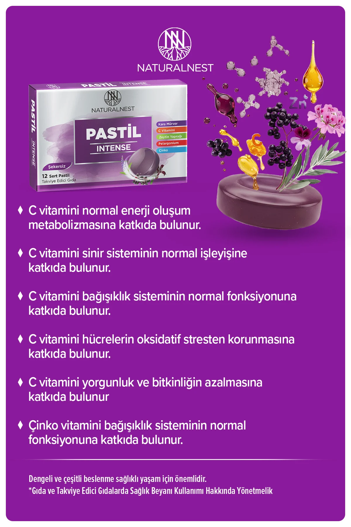Intense Şekersiz 12 Sert Pastil