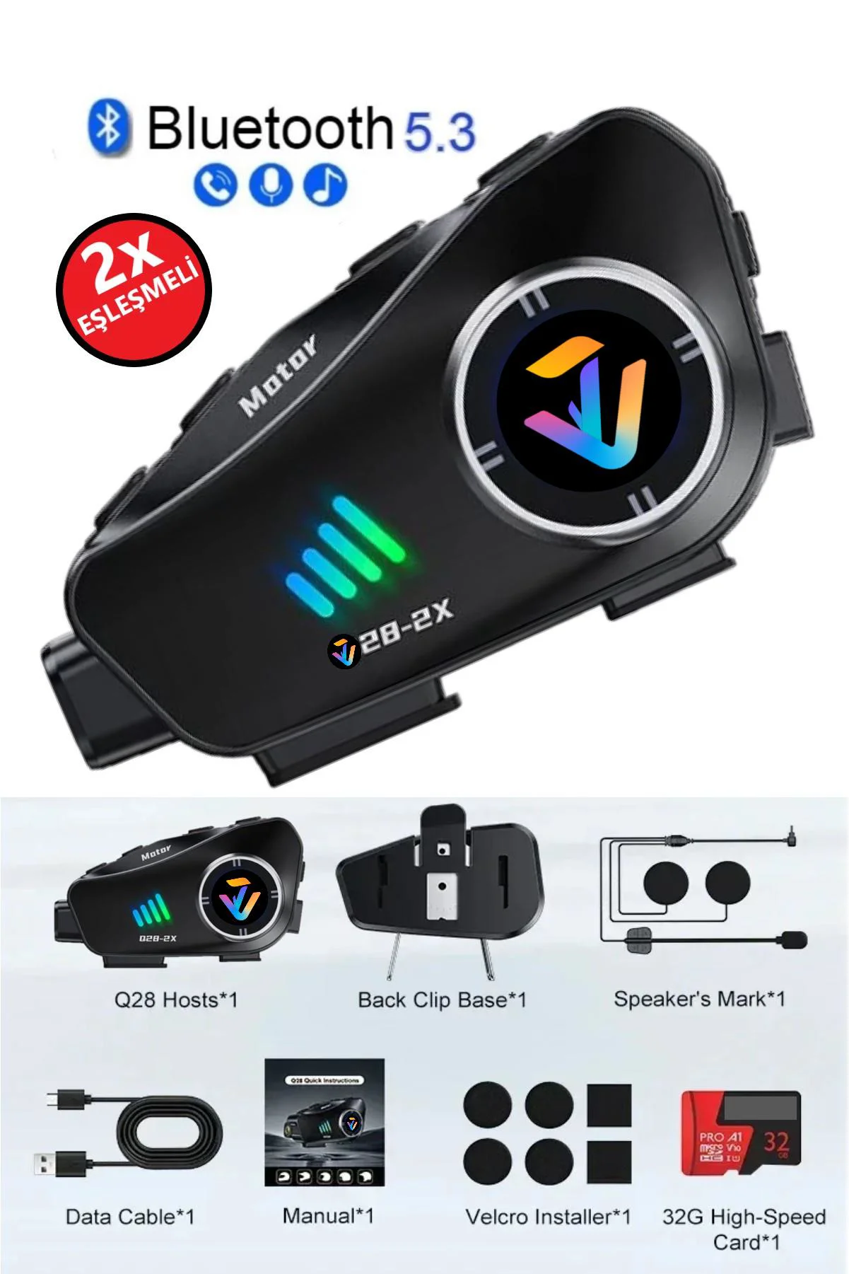 Intercomlu 1080P Kamera Kayıt Özellikli 2 Eşleşmeli 32Gb Hafıza K