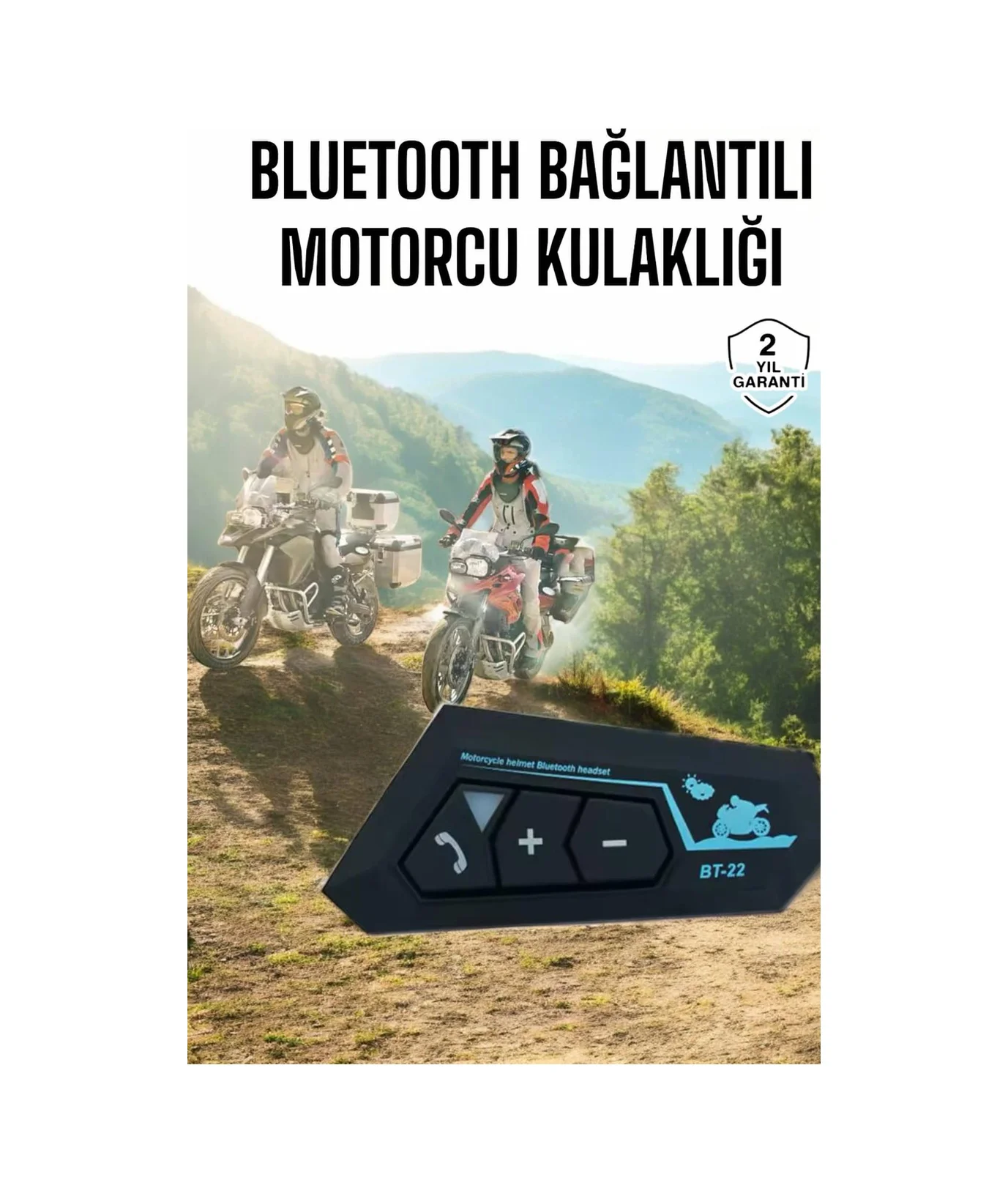 İnterkom Intercom Kask Kulaklık Bt22 Bluetooth Motosiklet Kulaklı
