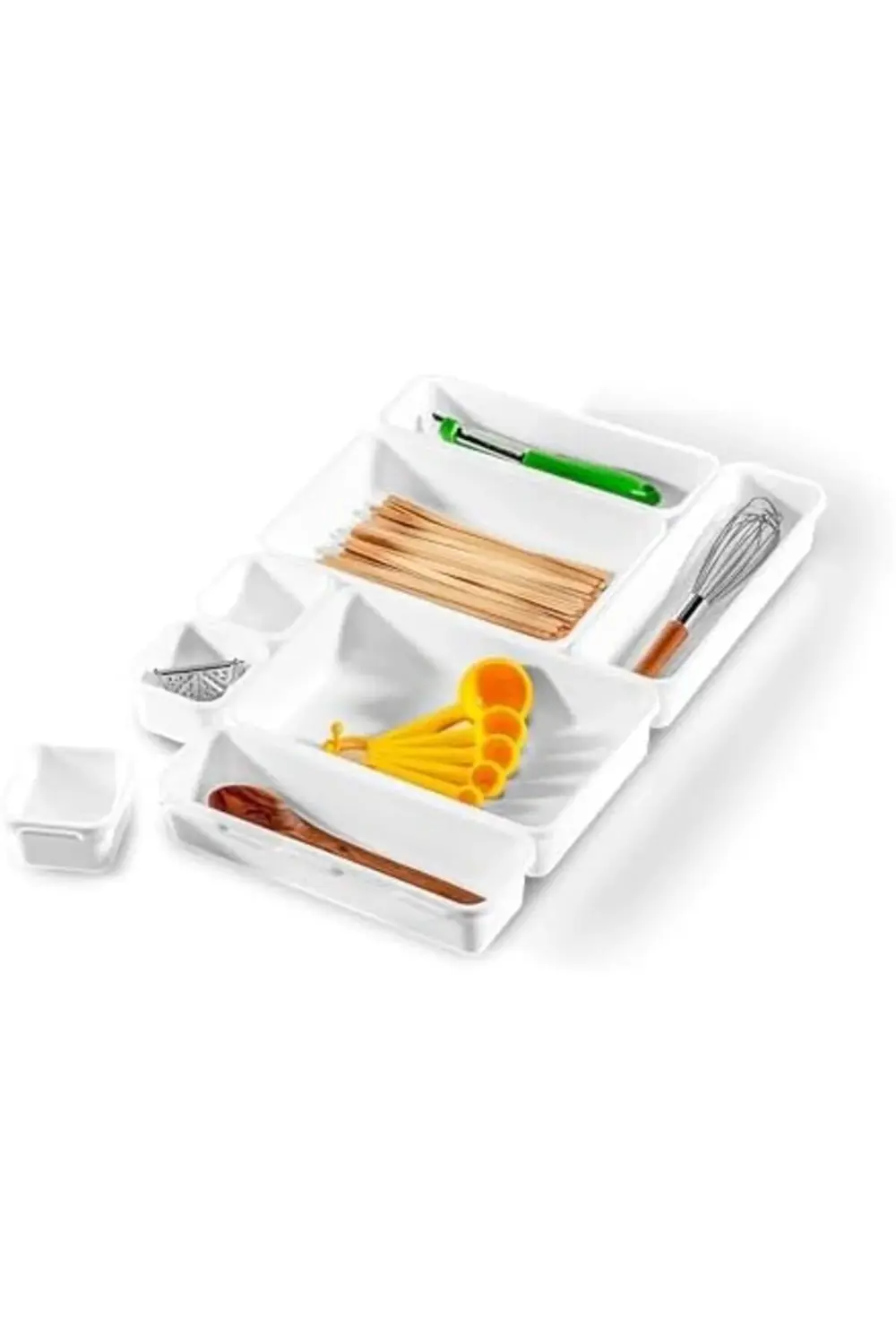 Interlocking 8 çekmece eklentisi, beyaz, birbirine geçirilebilir