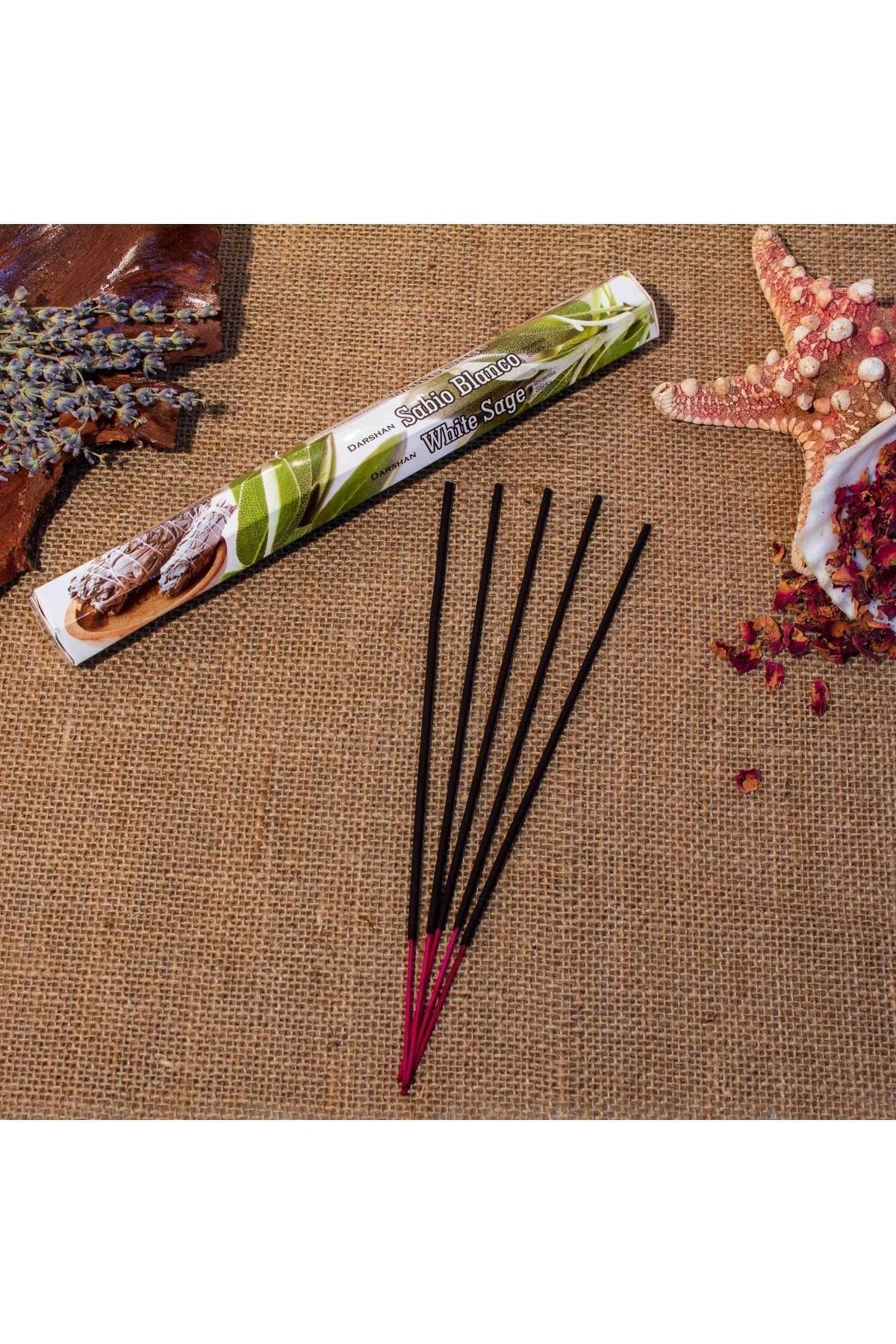 Darshan İnternational White Sage (Beyaz Adaçayı) Hexa 20'Li Çubuk Tütsü (
