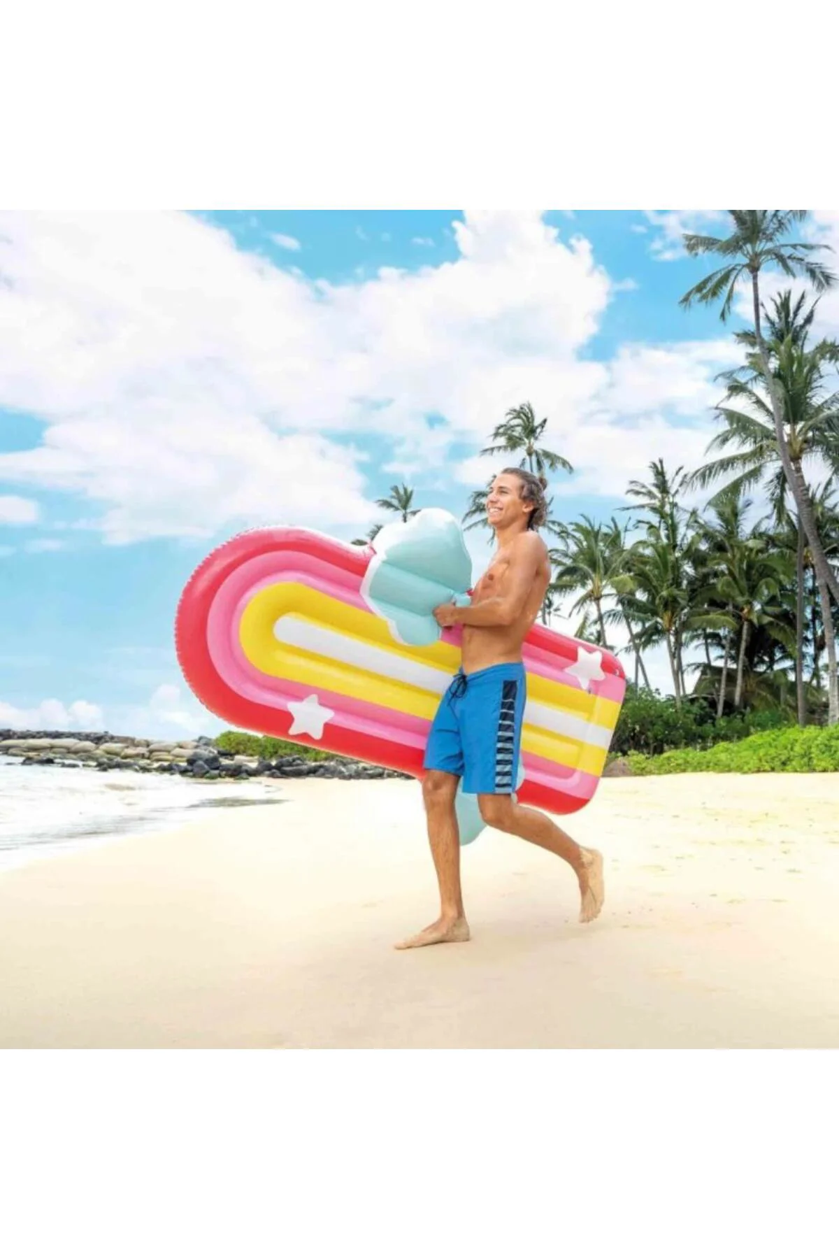 Intex Gökkuşağı Desenli Bulutlu Yatak 175cm -58729 (Lisinya)