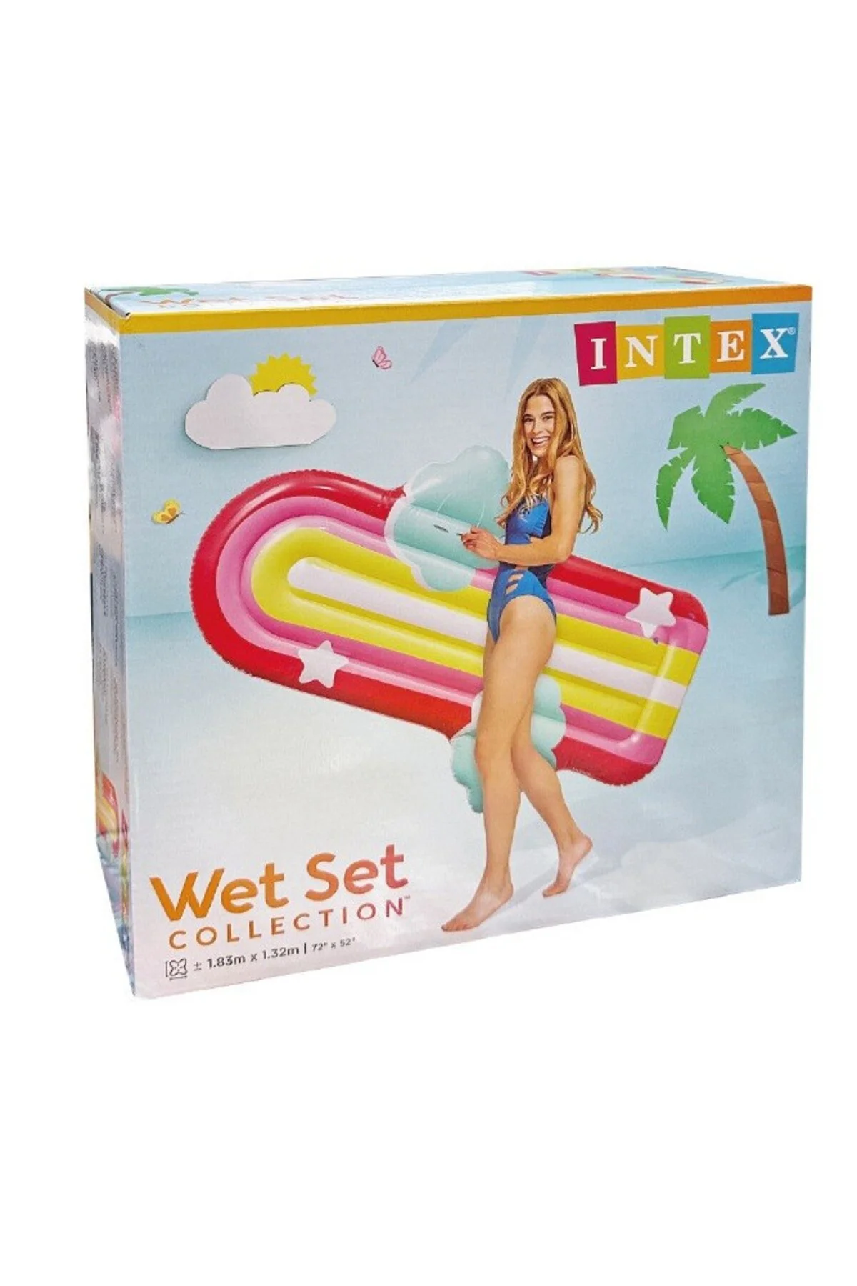 Intex Gökkuşağı Desenli Bulutlu Yatak 175cm -58729 (Lisinya)