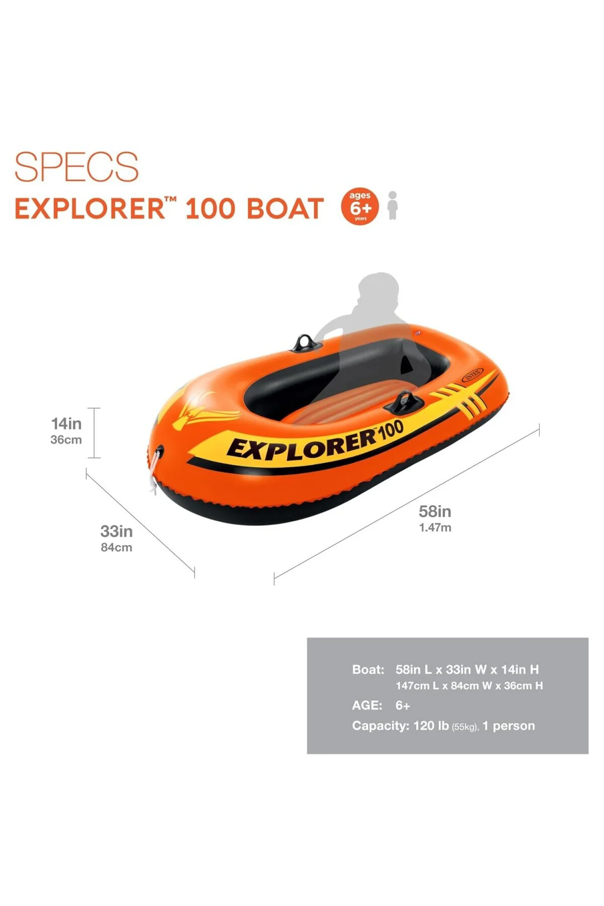 İntex Tek Kişilik Explorer Bot 100(147x84x36)