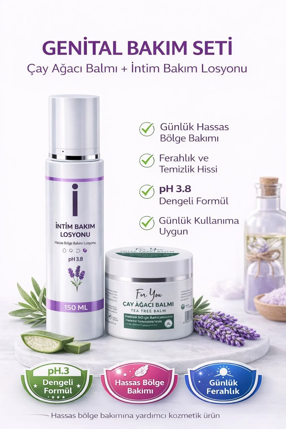 Intim Genital Bölge Akıntı, ve Koku Gidermeye Yardımcı Losyon + Ç