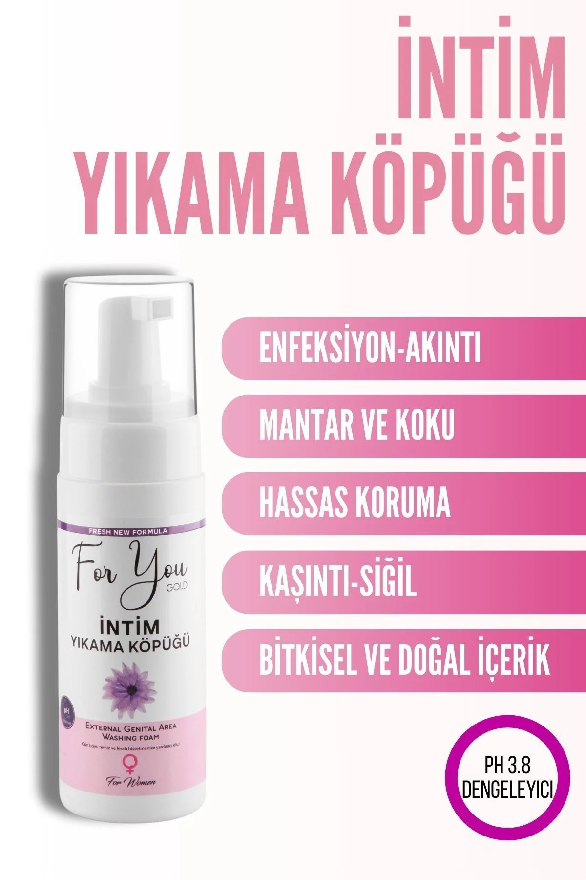 Intim (GENİTAL) Bölge Ph Dengeli Günlük Yıkama Köpüğü (KOKU,AKINT