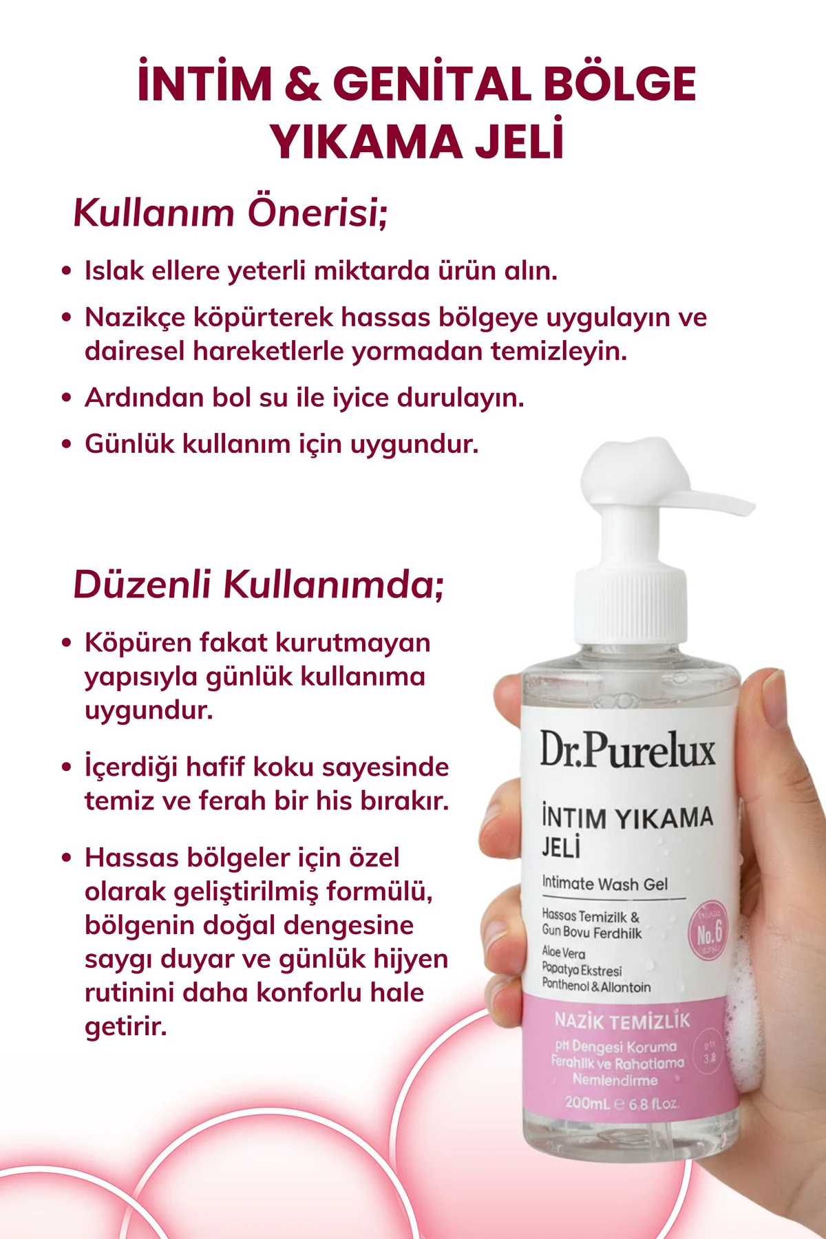 İntim Yıkama Jeli – Hassas Bölge İçin Yatıştırıcı, Ph Koruma, Naz