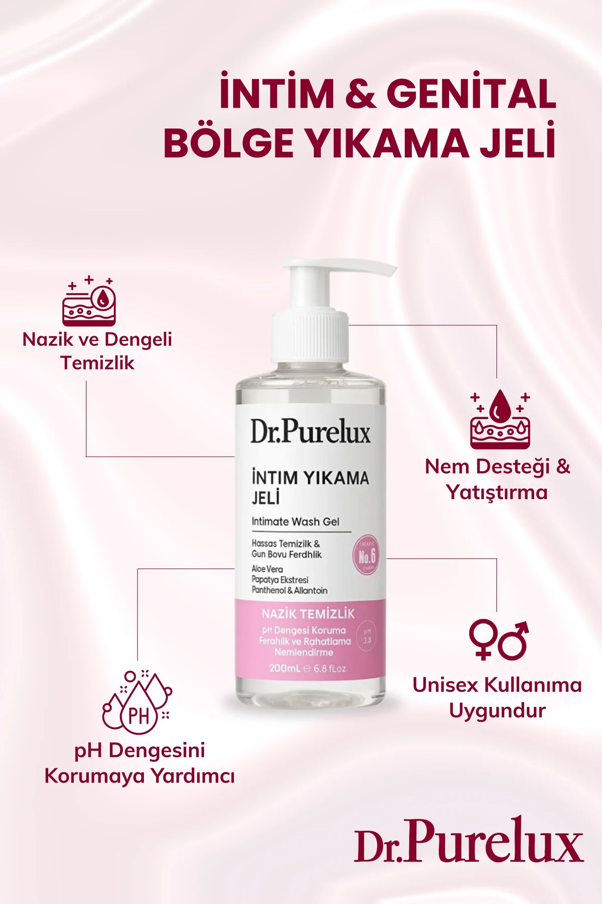 İntim Yıkama Jeli – Hassas Bölge İçin Yatıştırıcı, Ph Koruma, Naz