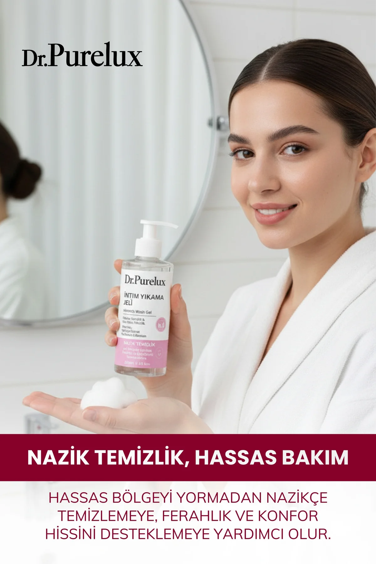 İntim Yıkama Jeli – Hassas Bölge İçin Yatıştırıcı, Ph Koruma, Naz