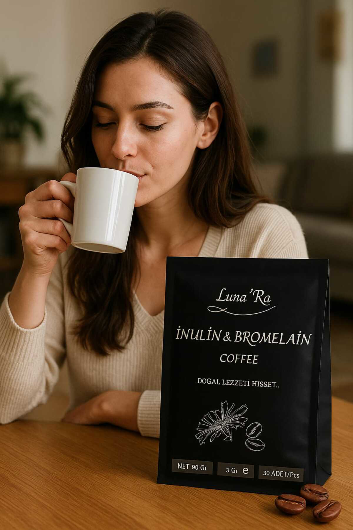 Lunara Desing İnülin Ve Bromelain Coffee 2 Adet- 30 Şase Detox Kahve