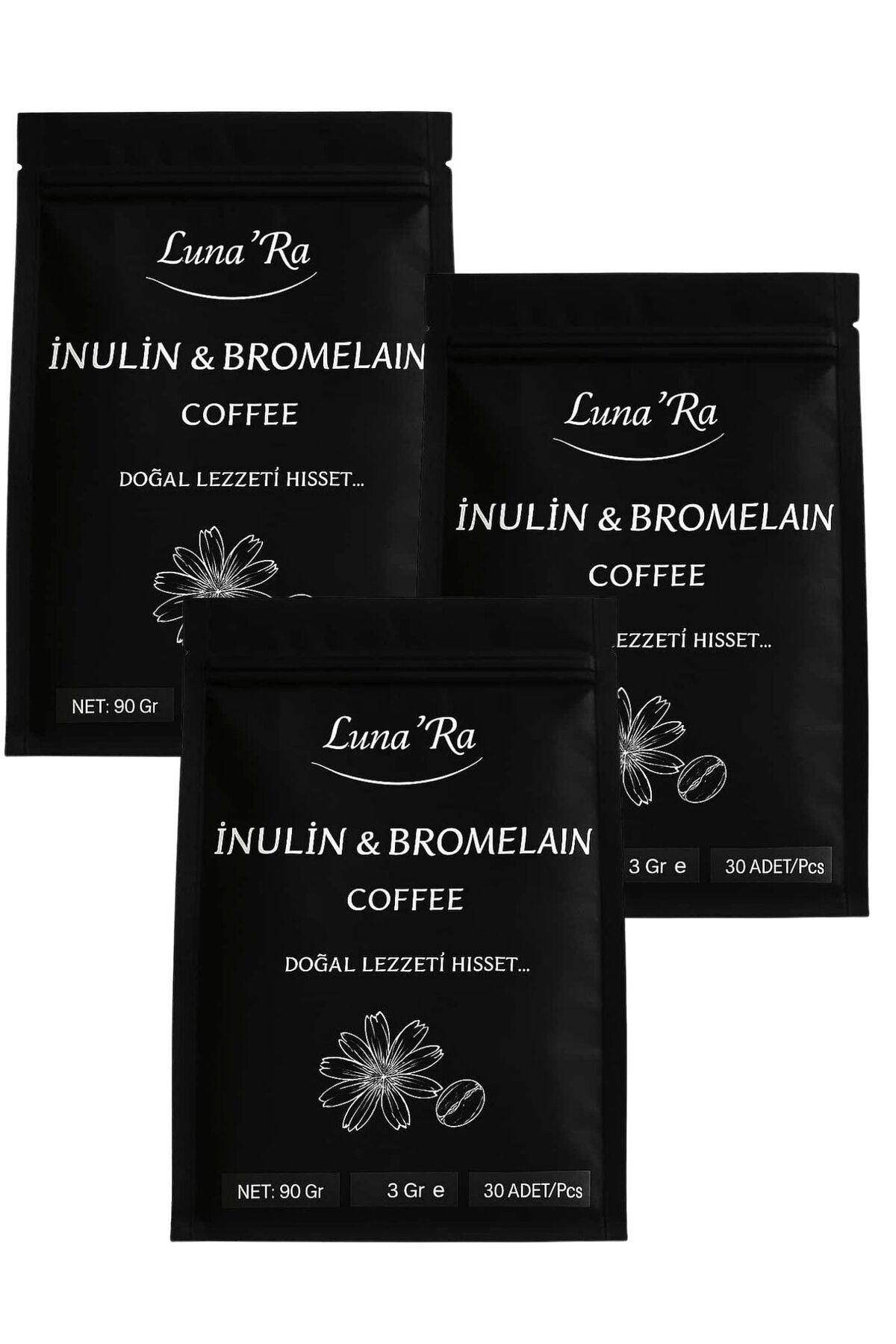İnülin Ve Bromelain Coffee 3 ADET- 30 Şase Detox Kahve
