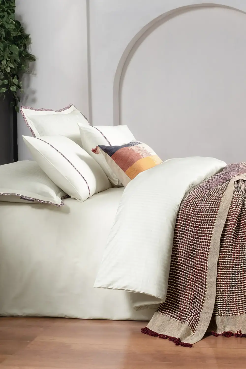 Sarev İona Çift Kişilik %100 Pamuk Nevresim Takımı Ve Yatak Örtüsü Seti