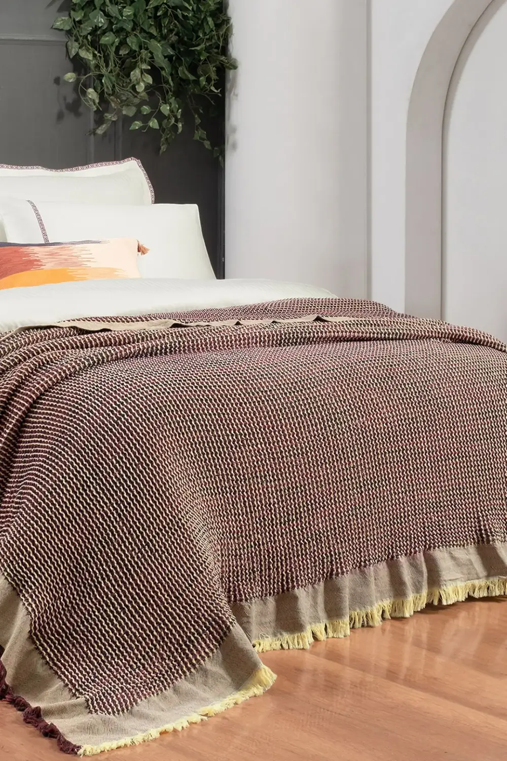 Sarev İona Çift Kişilik %100 Pamuk Nevresim Takımı Ve Yatak Örtüsü Seti