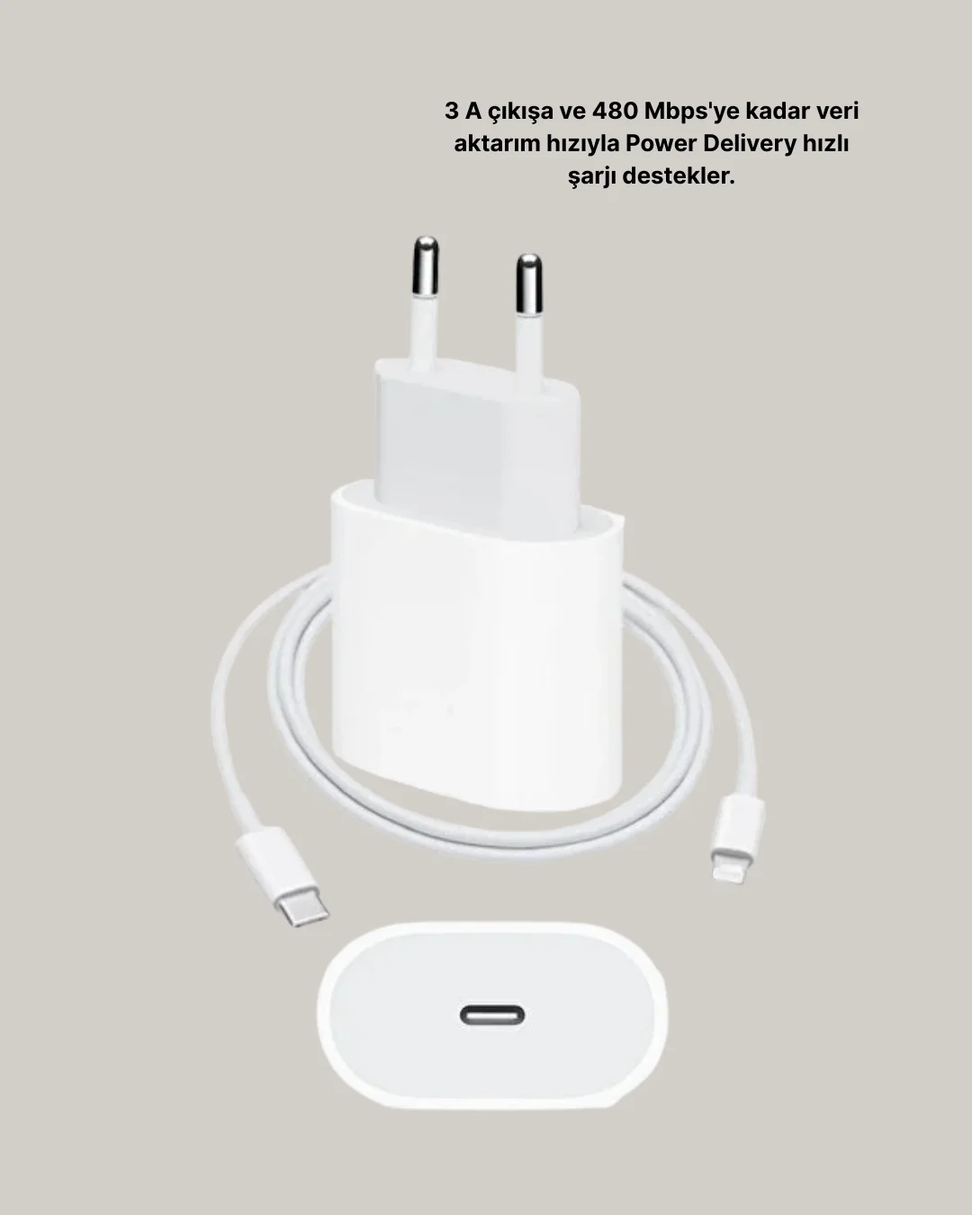 iOS Uyumlu 20W USB-C Hızlı Şarj Cihazı Telefon ve Tablet İçin